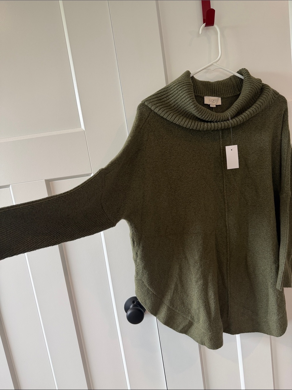 LOFT Olive Green Cowl Neck Sweater - Picture 3 of 3